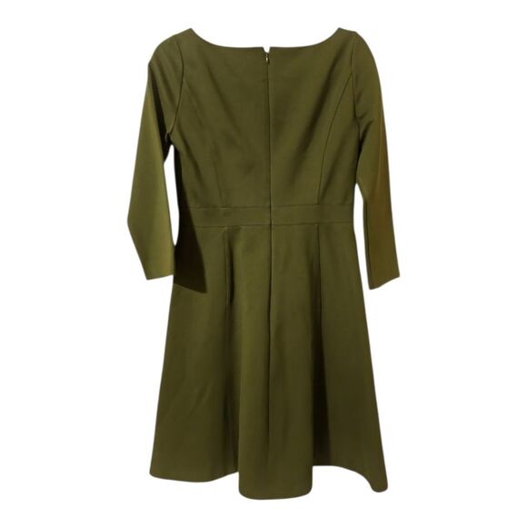 J. CREW Green Ponte Fit & Flare Sheath Dress - Size 6 - Picture 3 of 9